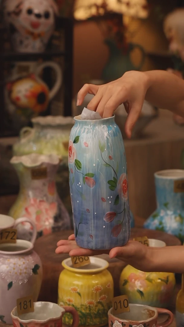 陶瓷106景德镇设计师手作花器摆件侘寂风