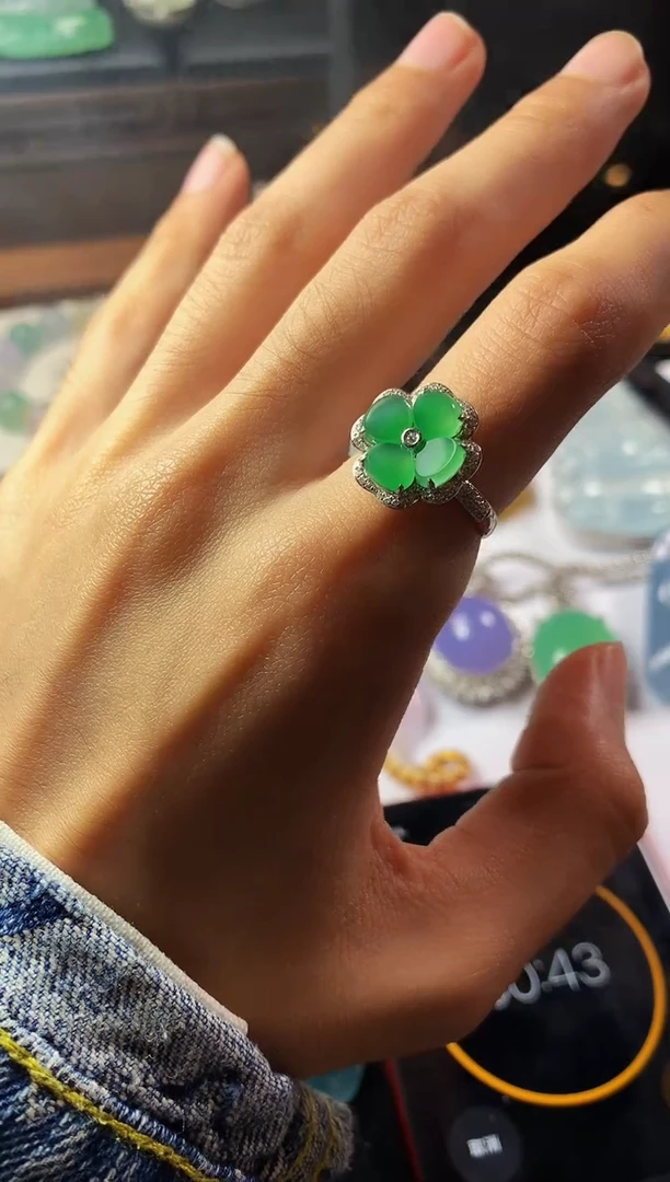 18K金镶嵌定制翡翠洋***～PA-戒指