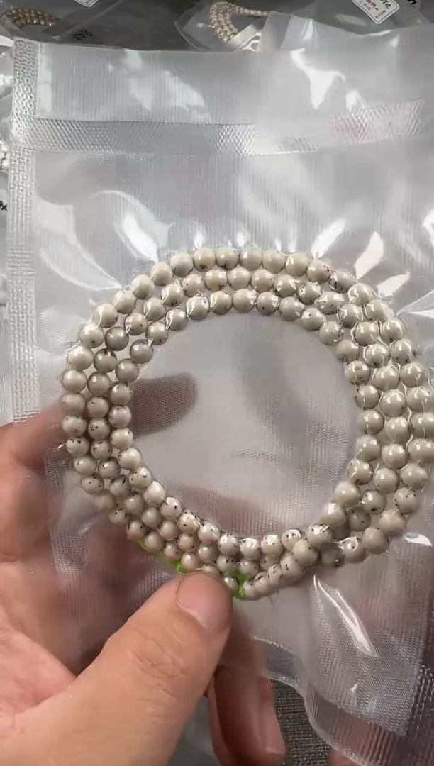 手串星月菩提6mm白冰带月河豚大留白龙蛋108头条