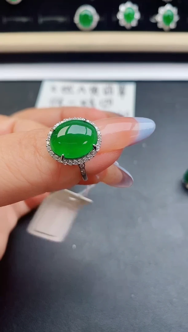 翡翠戒指银S925镶嵌1