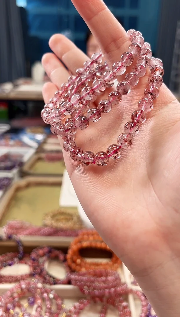 未镶嵌手串水晶金草莓超七单圈手串7mm【多样式发货】