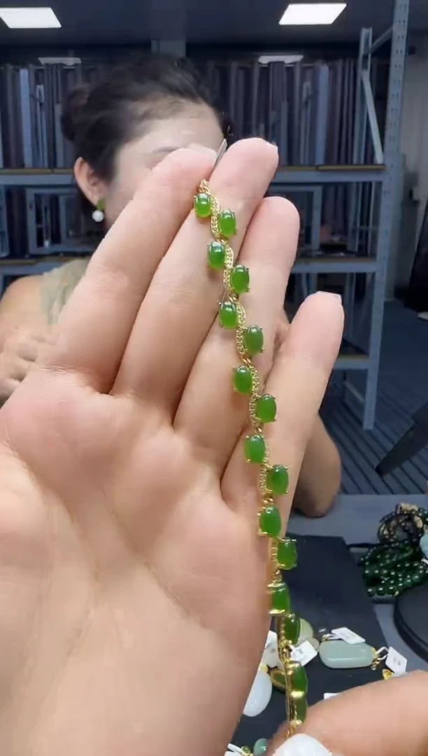 手链银S925镶嵌和田玉1