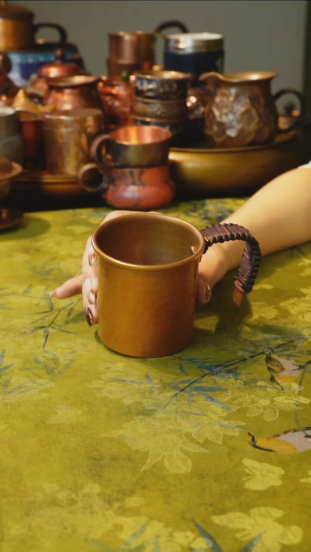 紫铜烤色小号咖啡杯