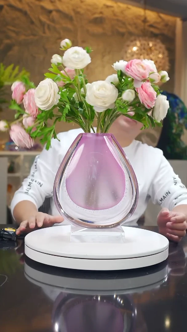 手工艺品琉璃金粉色设计款花器