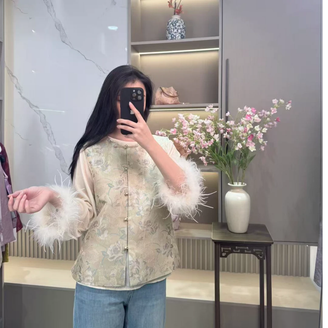 新中式国风时尚马甲女装宋锦新款秋装高端孤品百分桑蚕丝设计马甲