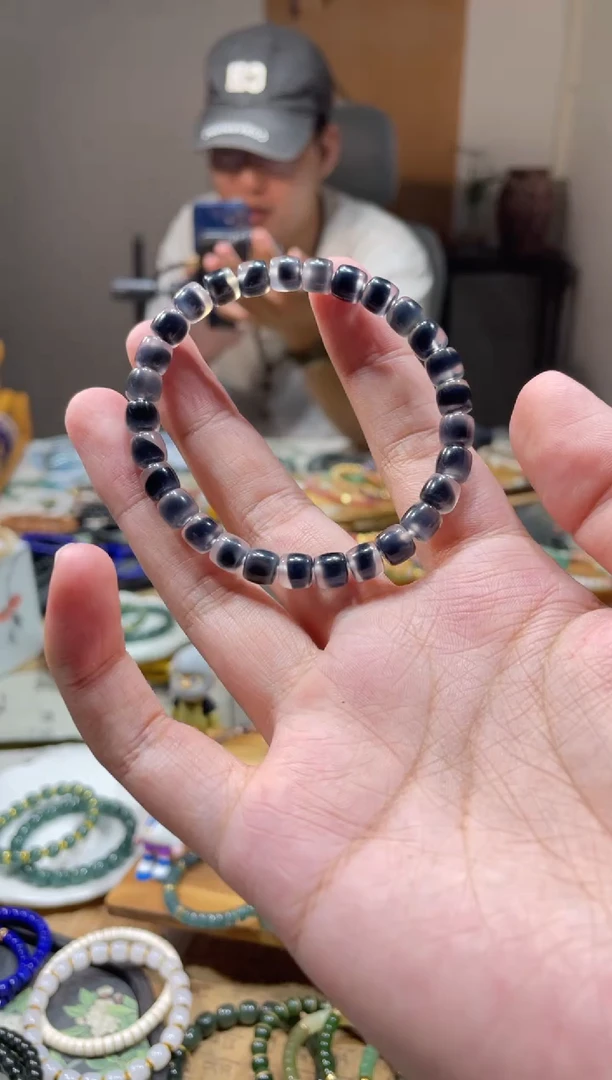 未镶嵌手串玛瑙/玉髓7mm黑糖心玛瑙手串