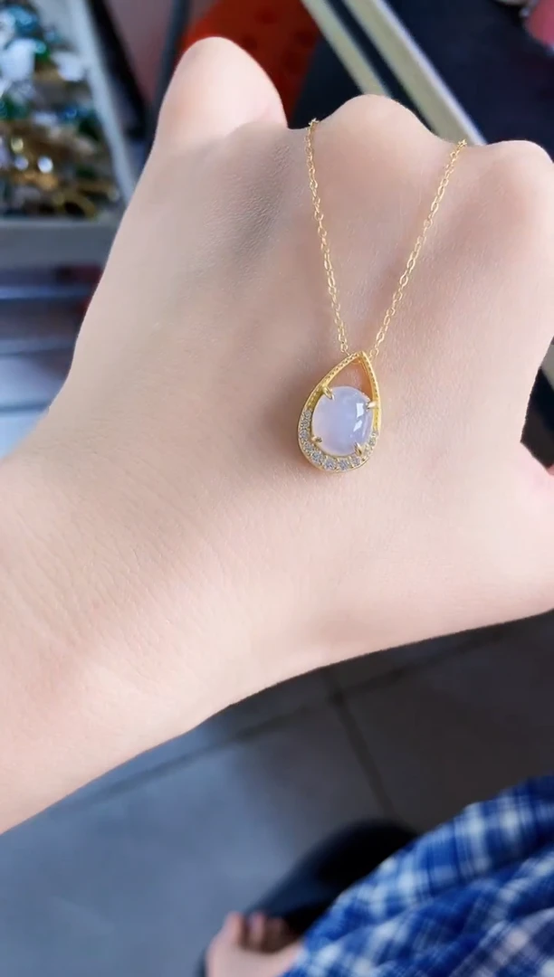 翡翠银S925镶嵌颈饰12