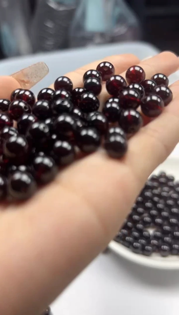 未镶嵌颈饰石榴石w205石榴石8mm*5颗