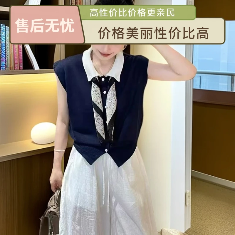 073时尚气质无袖针织衫