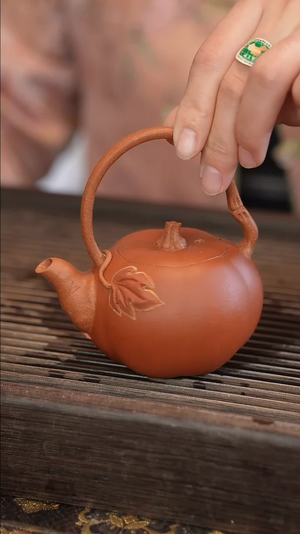茶壶紫砂提梁南瓜 雕刻 大丰收 200cc