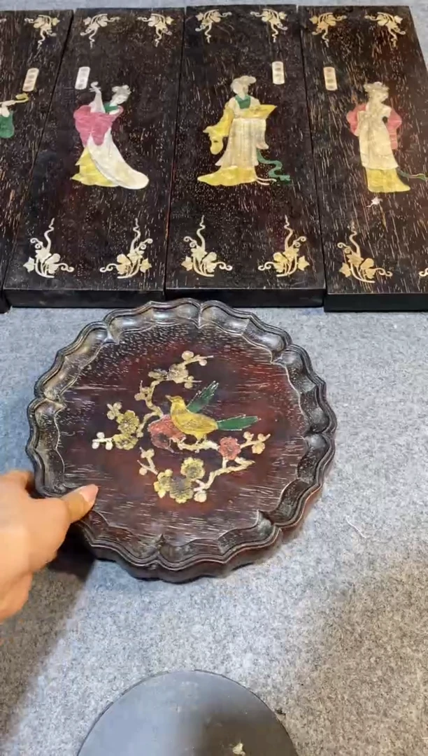 香榧木紫檀拆件雕刻板以直播间实物为准微瑕老物件