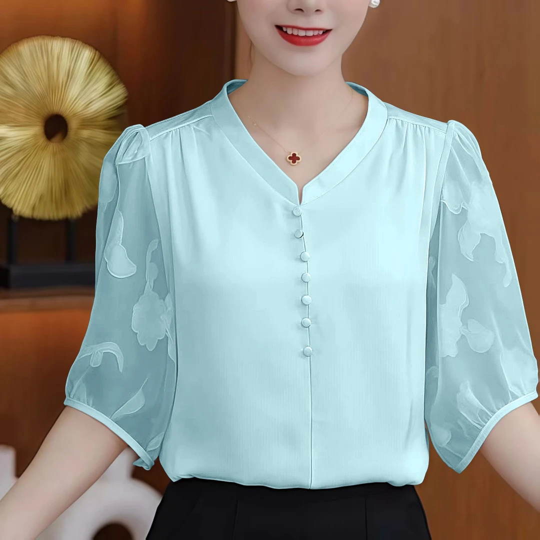 高级感夏季新款气质减龄洋气上衣轻奢风设计感百搭修身显瘦上衣