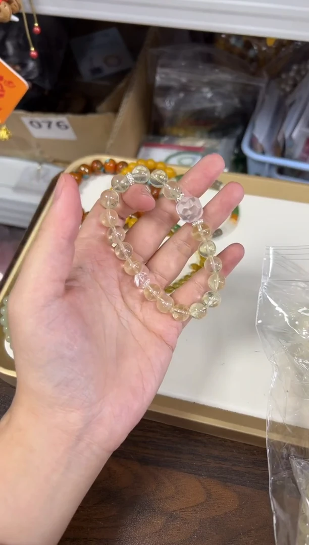 未镶嵌手链水晶晶体柠檬黄水晶配件款手链[4472]