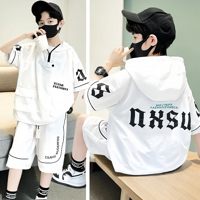 男童夏装儿童套装2025新款中大童6-15岁夏季休闲宽松潮流薄款时尚