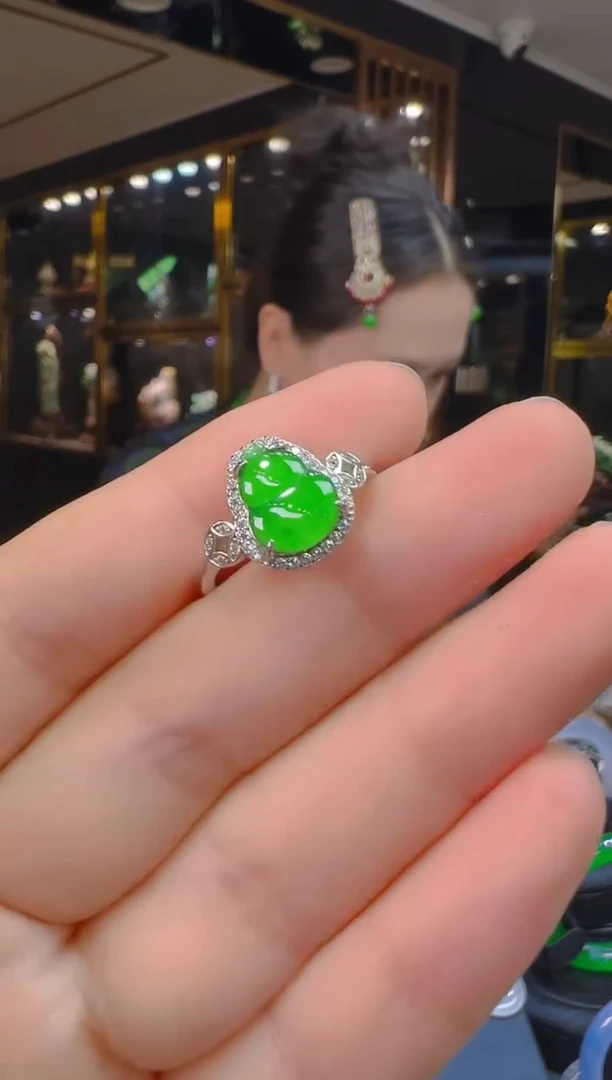 翡翠戒指银S925镶嵌010（多样性发其一）