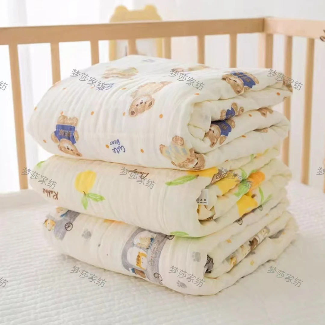 （花型随机）婴童纯棉纱布浴巾小毯子--110*110