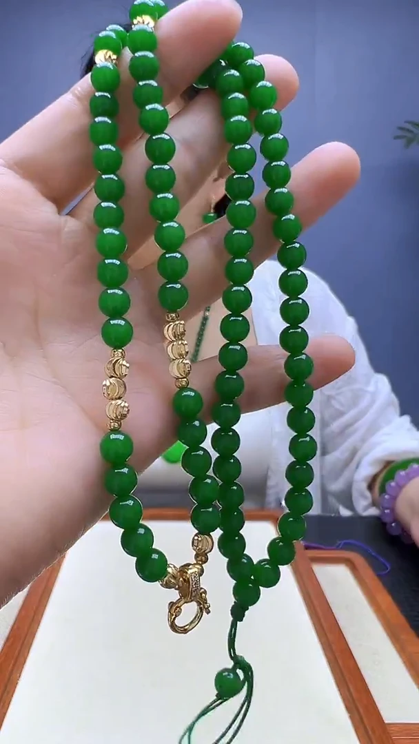 翡翠14K金镶嵌颈饰丹丹diy颈饰6mm万能链