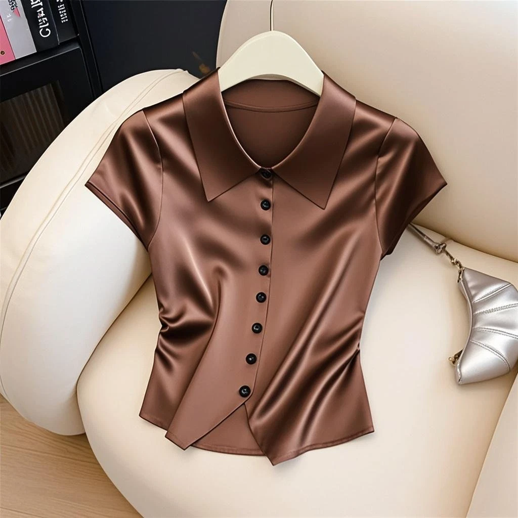 2025夏季新款轻熟法式chic设计感小众时尚百搭气质短袖上衣T恤女