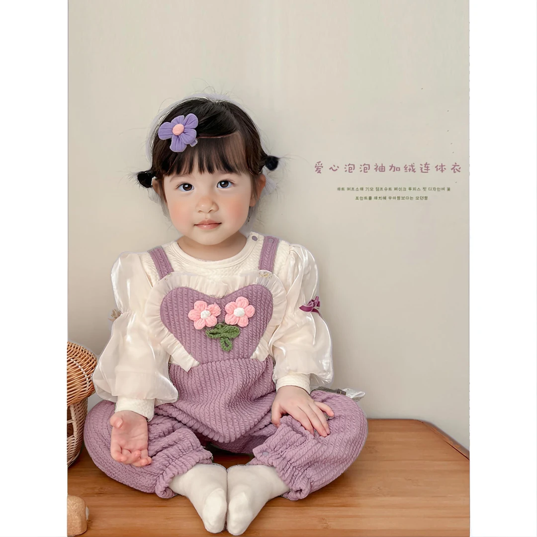 MK&UR.BV超萌婴儿连体衣春秋款女宝宝衣服百天周岁爬服婴幼儿套装