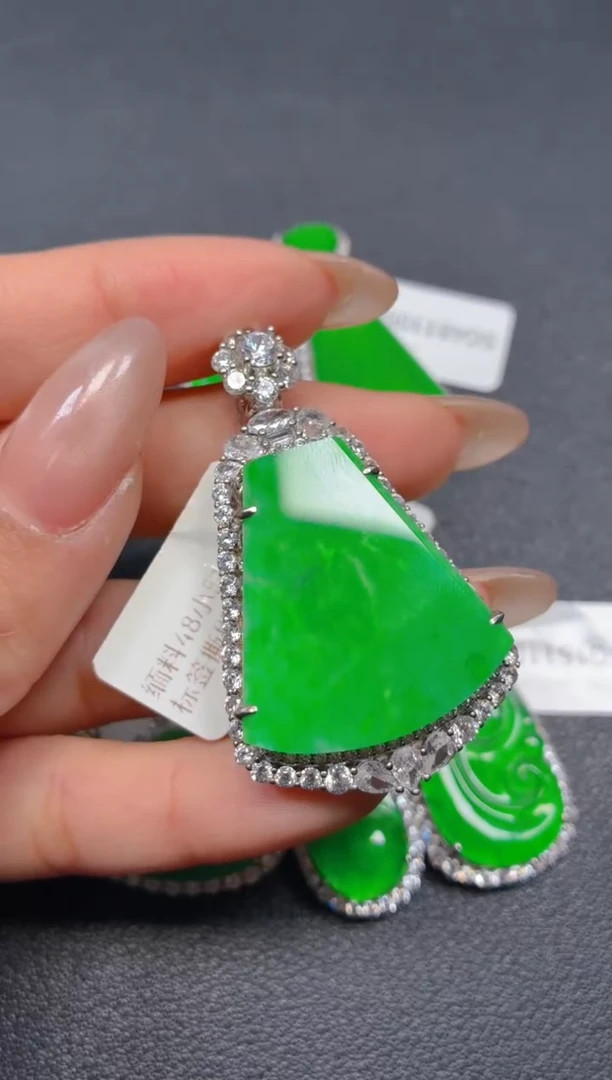 银S925镶嵌挂件翡翠111