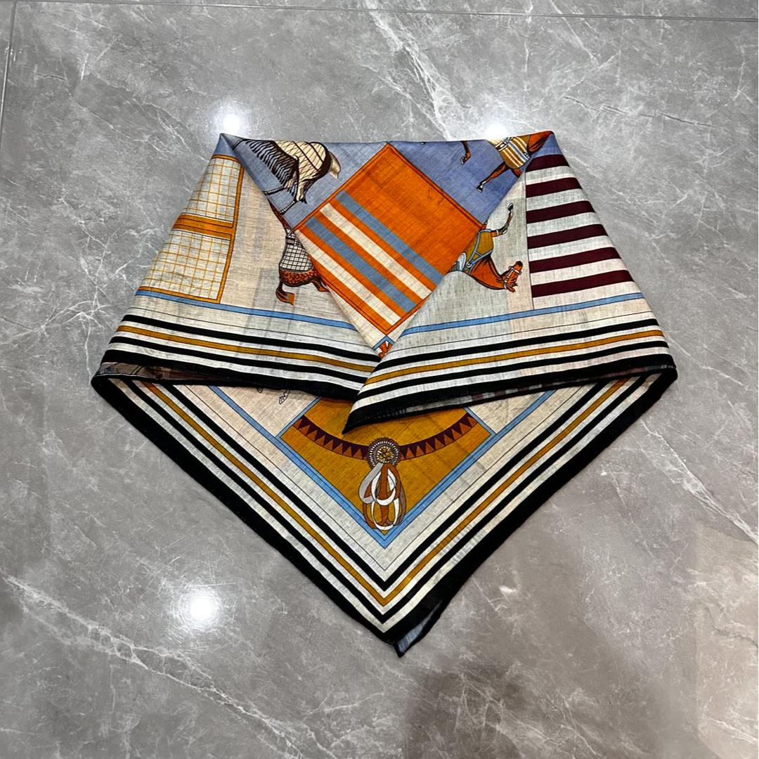 （网格骏马）新款方巾65*65左右围巾