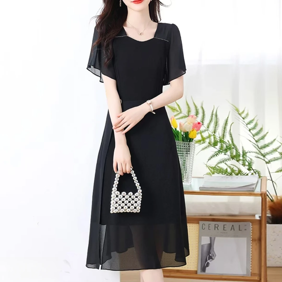 【T104】时尚休闲减龄气质名媛收腰夏季修身连衣裙