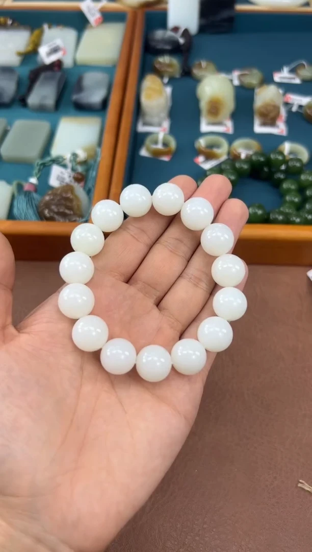 未镶嵌手串和田玉新疆和田玉卡14手串