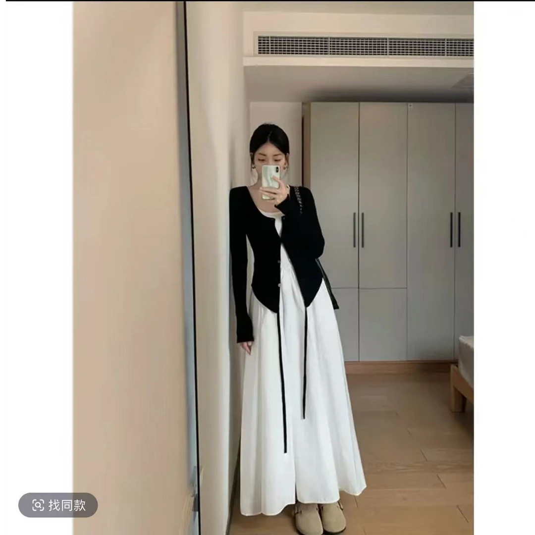 简约通勤韩版外套+时尚显瘦西装连衣裙法式百搭套装气质小众
