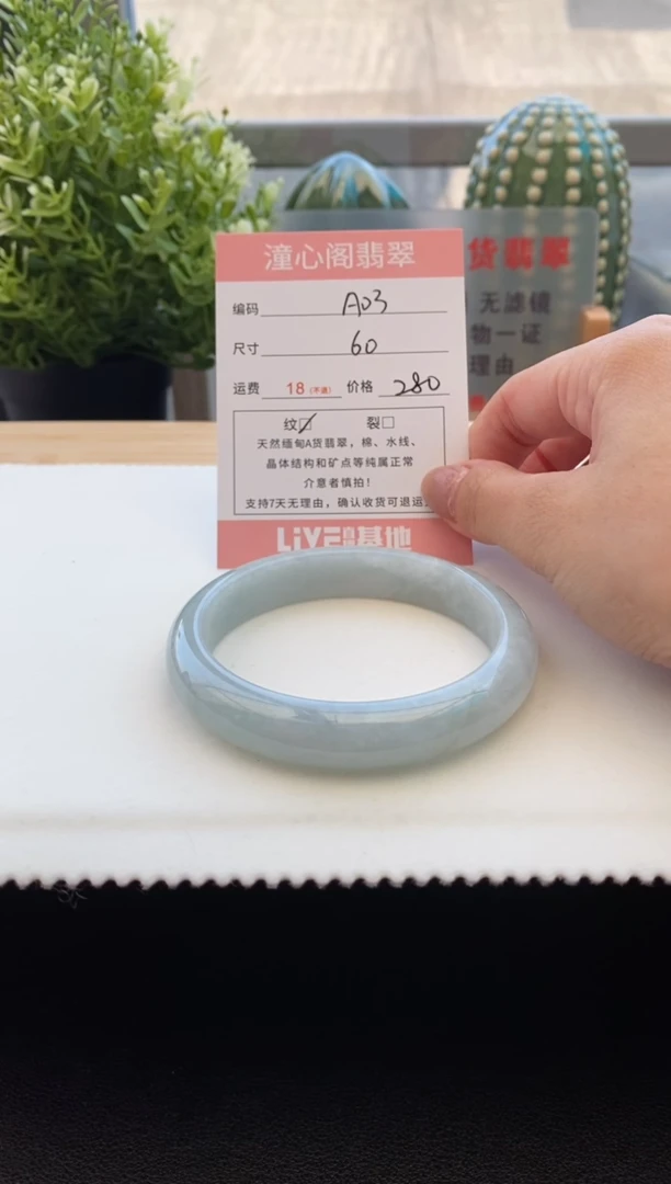 未镶嵌手镯翡翠60圈口 编码A03