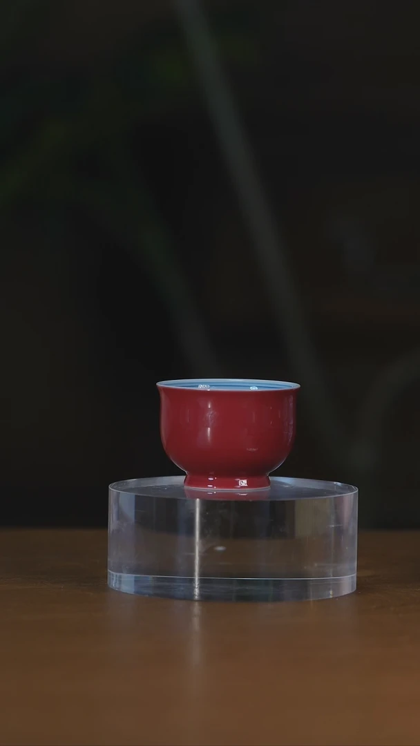 忠****：玫瑰红内绘竹子卢士杯