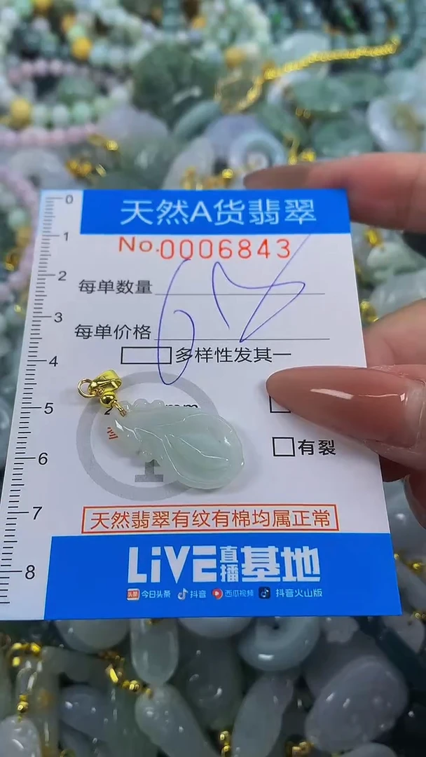 颈饰未镶嵌翡翠净货挂件-6843