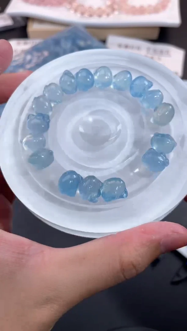 【H02】海蓝宝KT猫未镶嵌水晶多样性随1颗