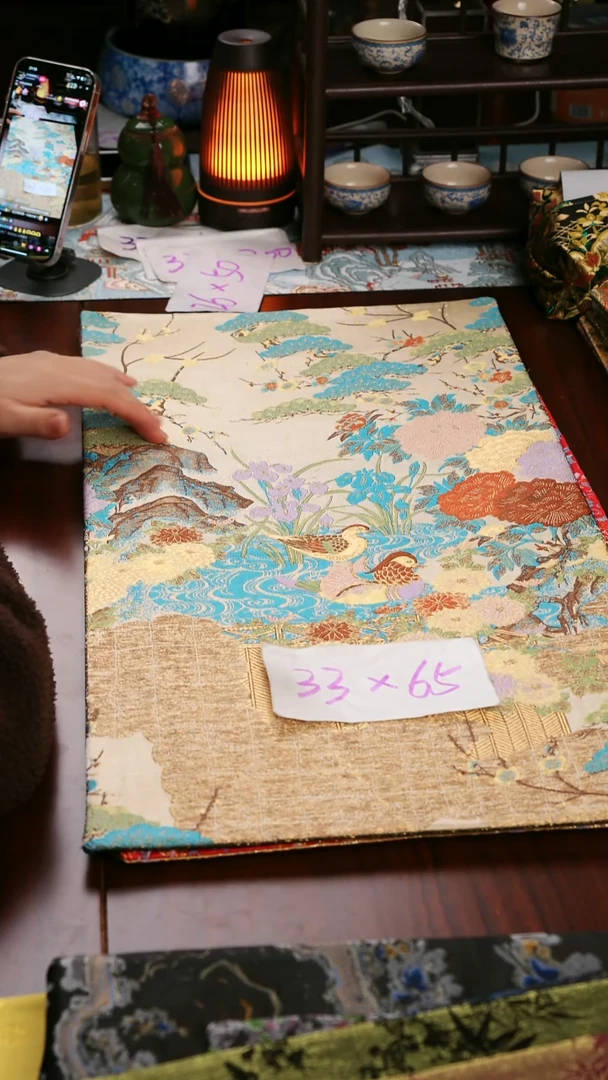【福利西阵织鸳鸯戏水双面】中国风干泡织锦茶席33*65