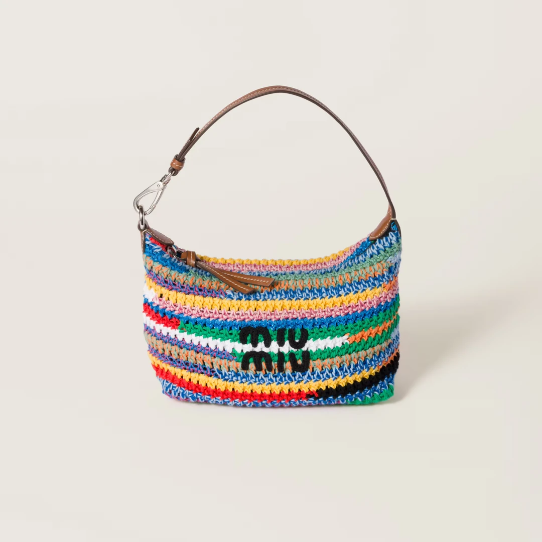 未使用 MIU MIU/缪缪 活动价【念念】MIUMIU 刺绣徽标  钩针编织包