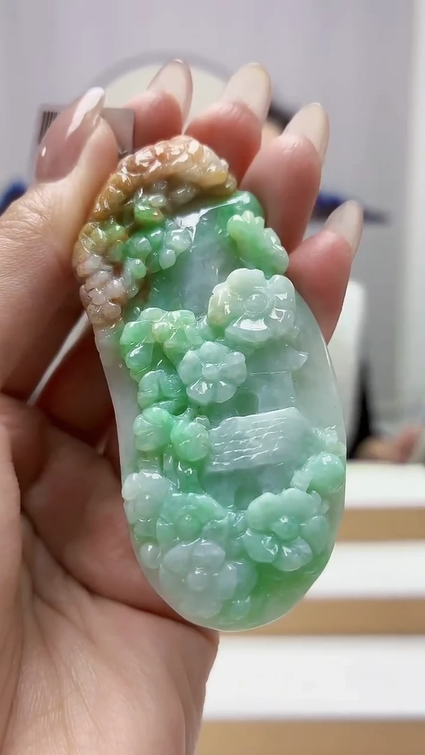 未镶嵌定制翡翠5160MM-毛货挂件24