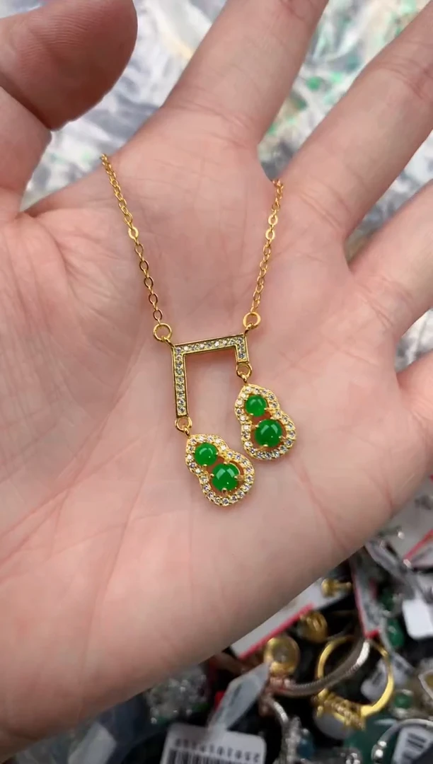 银S925镶嵌戒指翡翠999  3