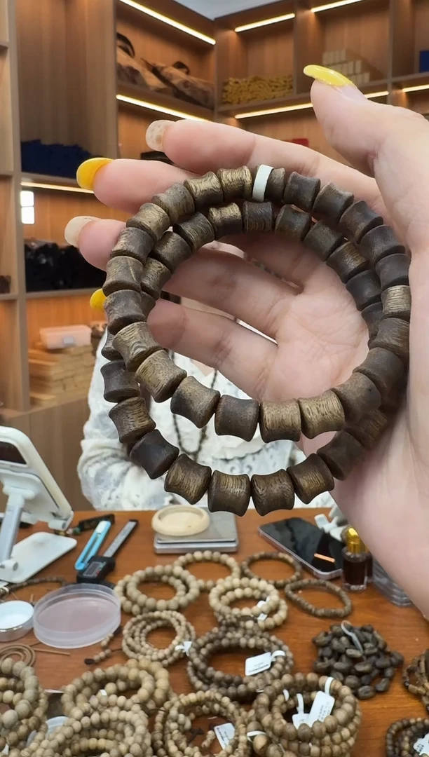沉香手串张勺子竹节珠单圈多样性发一条