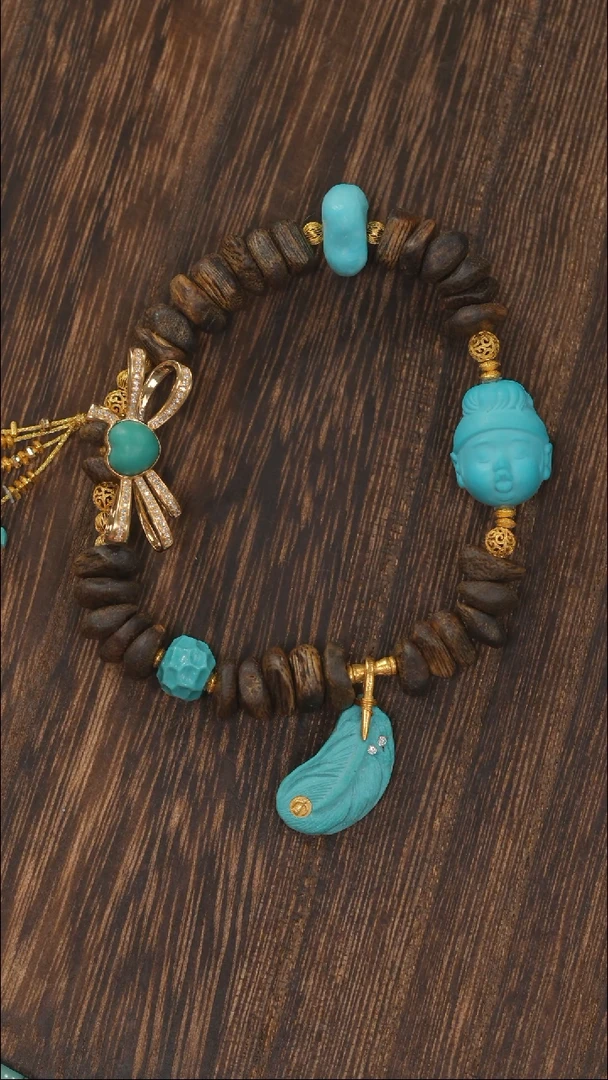 【闪购商品】绿松石手链18K金镶嵌1