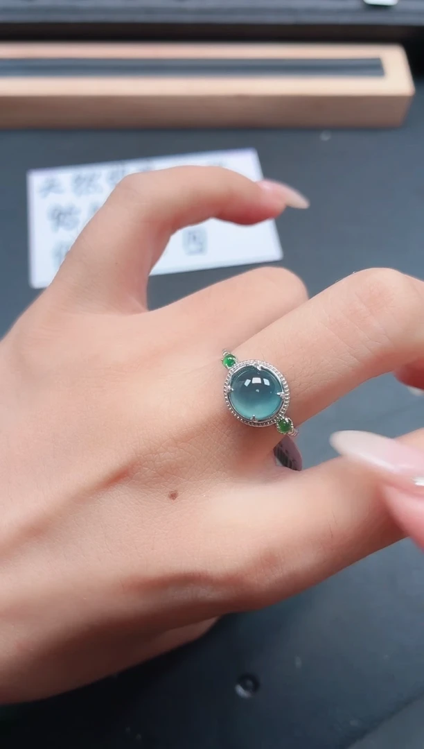 翡翠戒指银S925镶嵌11111111