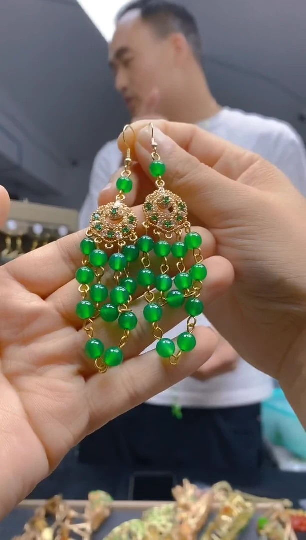 【闪购商品】玛瑙/玉髓耳饰合金0150玛瑙饰品