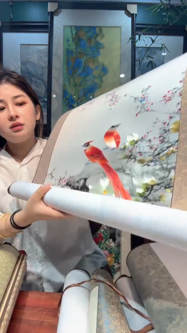 刺绣非遗苏绣手工刺绣绶带鸟