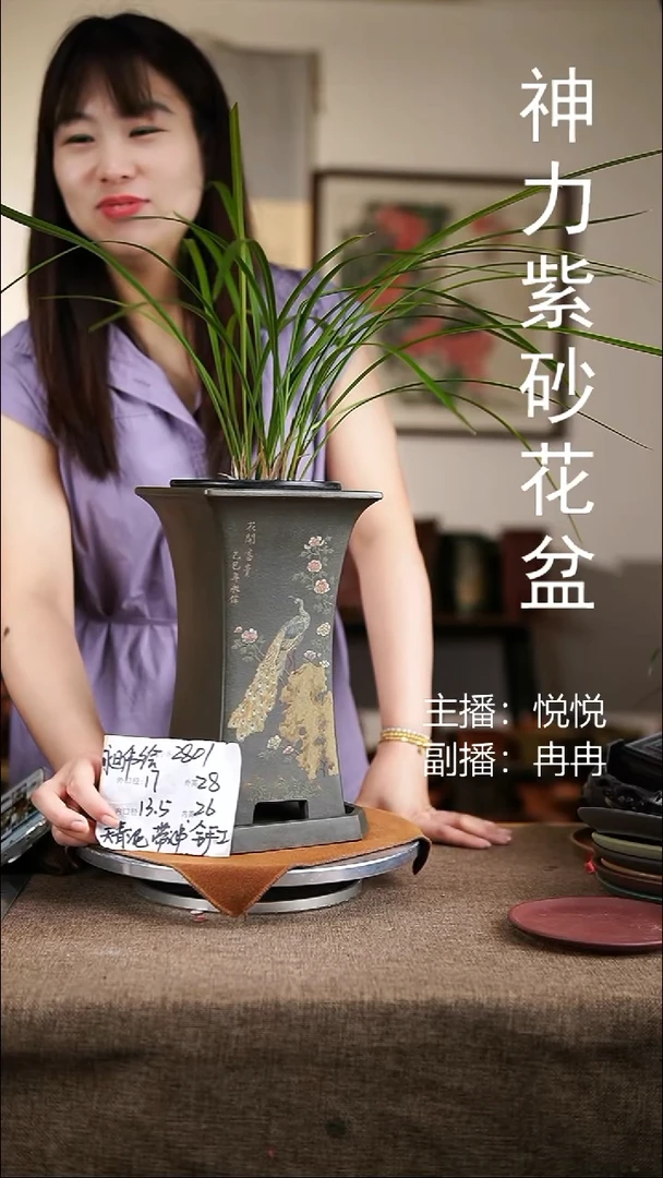 紫砂花盆紫砂花盆2801+z天青