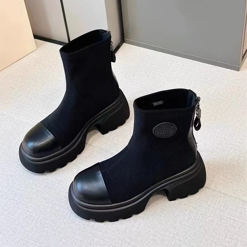 巨轻软显瘦增高6cm厚底瘦瘦靴女短靴99-82A26 861-8 9-295