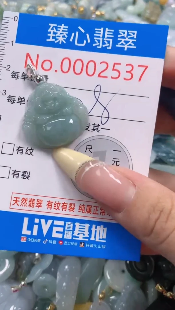 翡翠未镶嵌颈饰含绳0002537