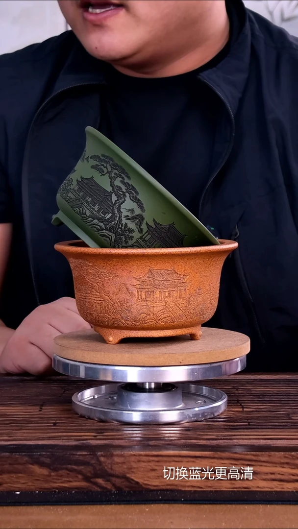 紫砂花盆紫砂花盆内口12-6  2只