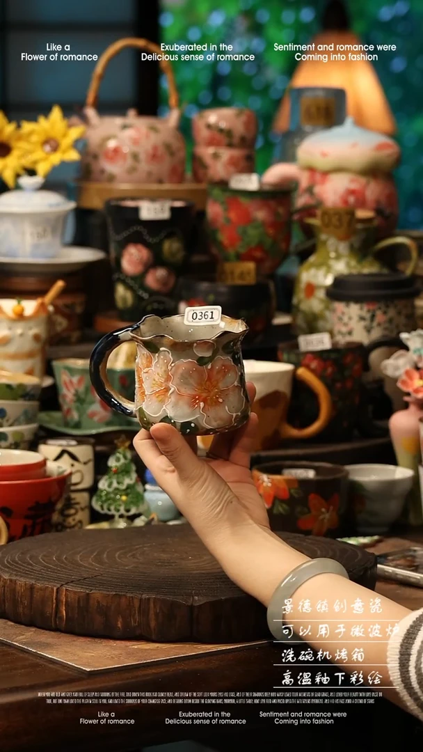 陶瓷随机景德镇高温釉下彩手工手绘款式@A0361@