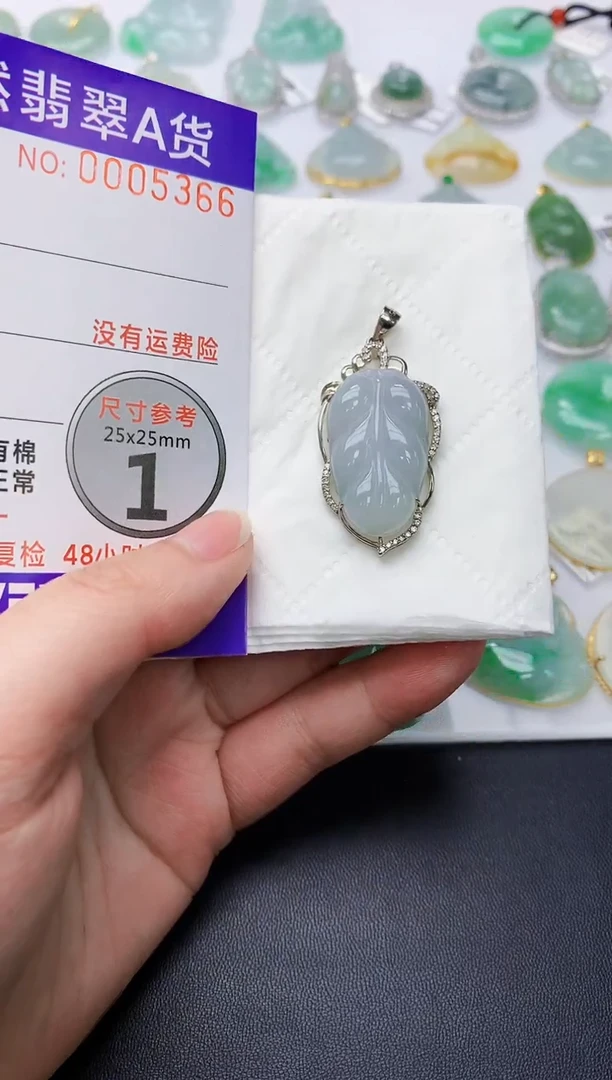 颈饰银S925镶嵌翡翠天然A货