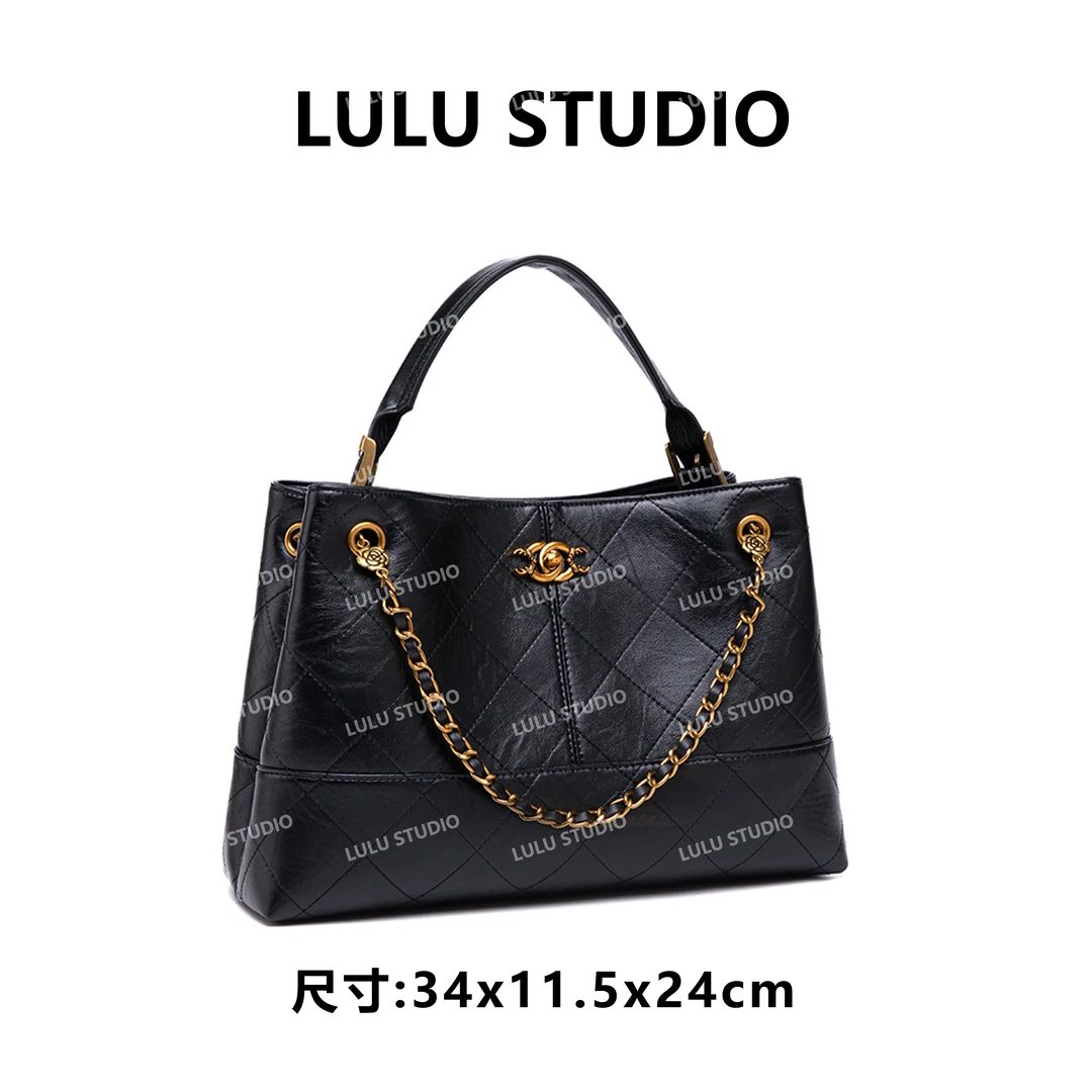 【LULU】QYX-9996-黑色RAIN.CUN休闲百搭腋下斜跨女包