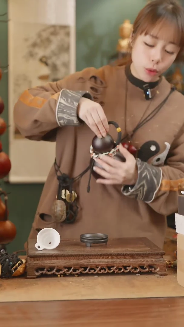 【闪购商品】164号精品天然大漆工艺防渗内胆酒葫芦~