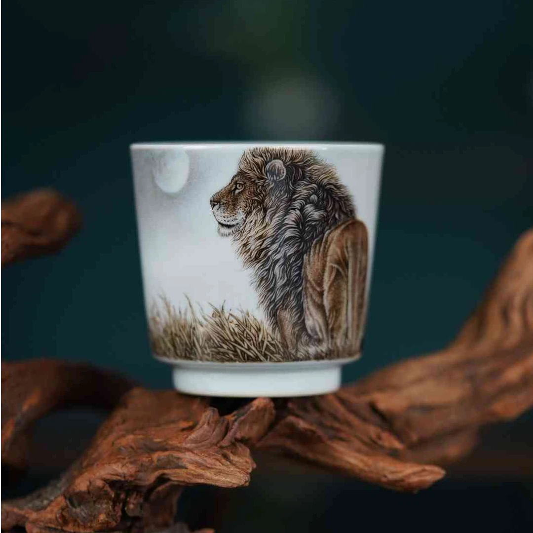 文华狮子杯景德镇陶瓷高端茶具